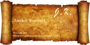 Jaskó Kornél névjegykártya